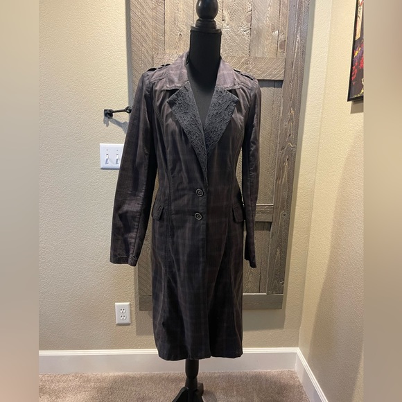 Free People Dark Gray Boho Vintage Maxi Jacket - Picture 2 of 8